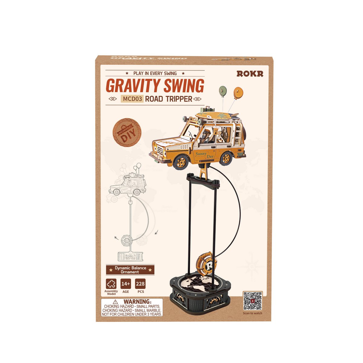 3D Houten Puzzel Robotime Road Tripper 16x9.5x37.5 cm