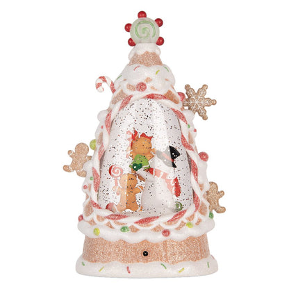 Kerstdecoratie met LED-verlichting en muziek Taart 14x8x24 cm / 3xAAA Wit Kunststof