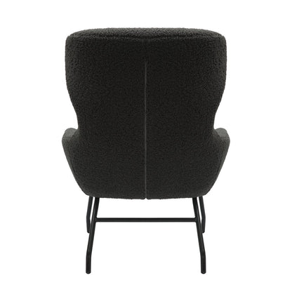 Fauteuil en hocker set teddybont antraciet