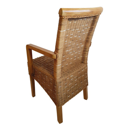 Eetkamerstoelen Met Armleuningen Rattan Capuccino 2 Stuks