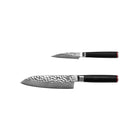 Damascus messenset 2 stuks schilmesje santoku
