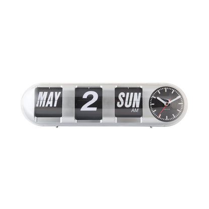 Wandklok Tube Flip 38 cm zilver plastic