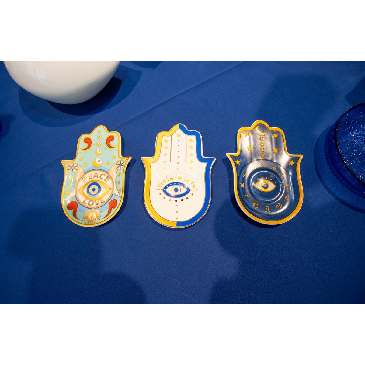 Beker 16.7x10.5x1.5 cm keramiek blauw
