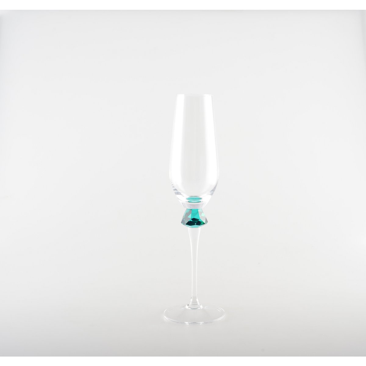 Champagne fluiten set van 4 diamantvoet gekleurd