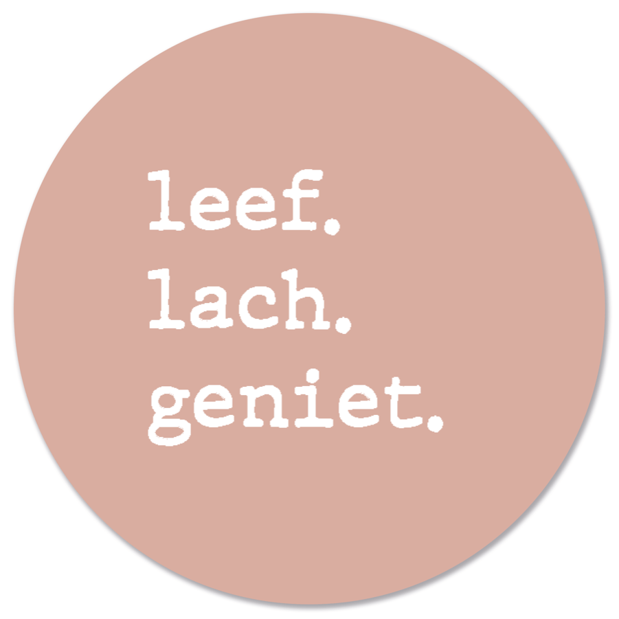Muurcirkel leef lach geniet 60 cm Dibond