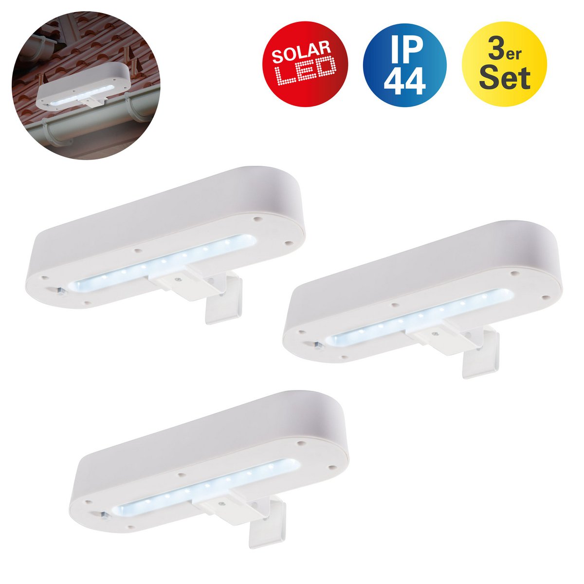 LED Solar Lamp "Garden Light" (3 Set) Wit