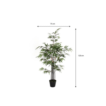 Kunstplant bamboe 120 cm groen polyester