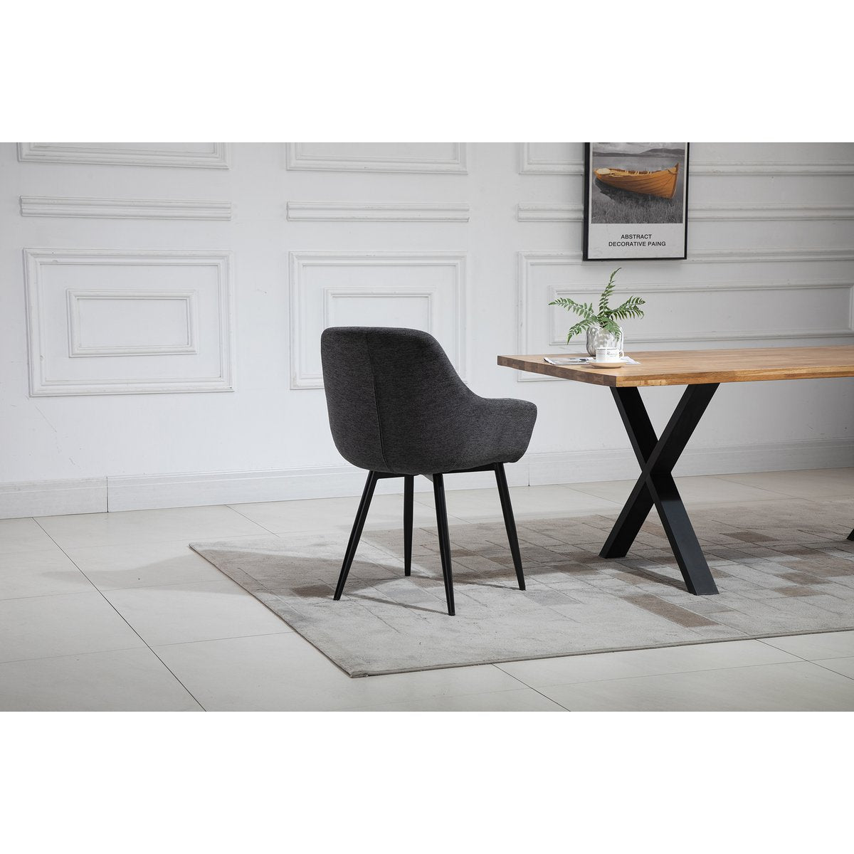 Fauteuils set 2 antraciet 64x59x86 cm