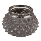 Tealight Holder Ø 11x8 cm Grey Glass Votive Holder