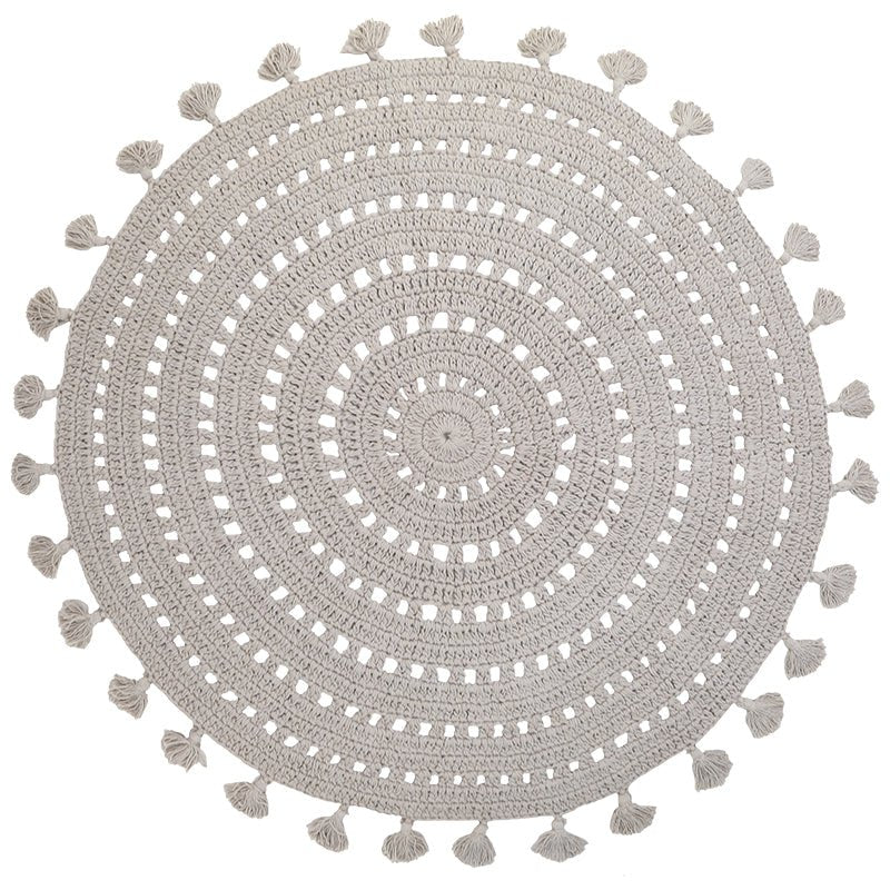 Kinderkleed rond 120 cm katoen pearl grey