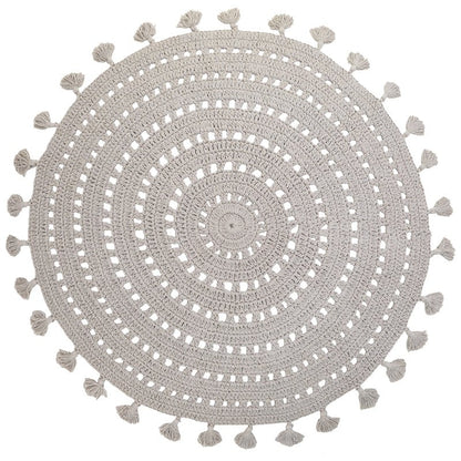 Kinderkleed rond 120 cm katoen pearl grey