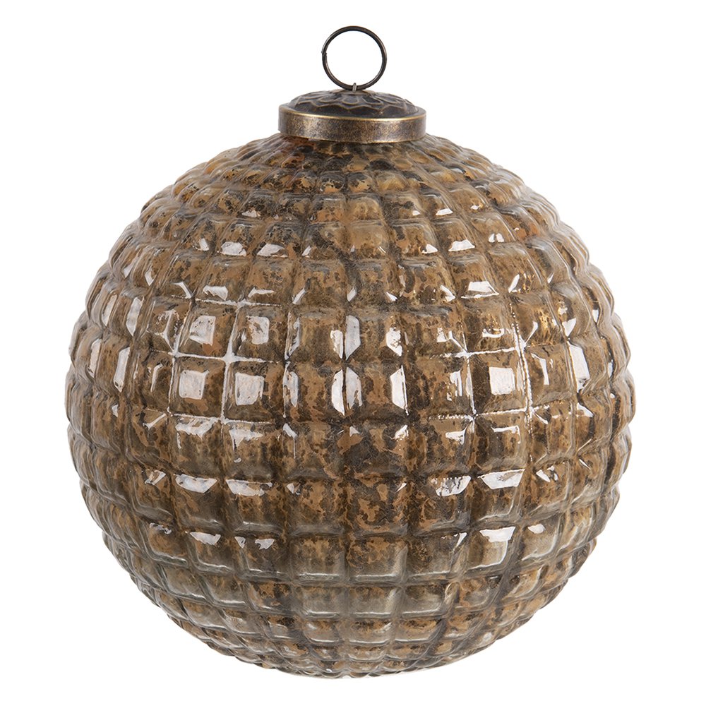 Kerstbal XL Ø 20 cm koperbruin glas