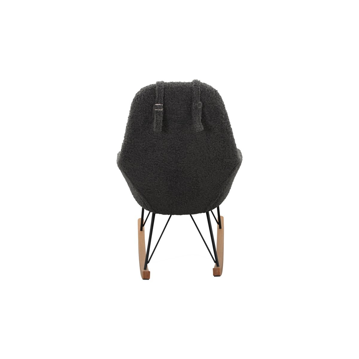 Schommelstoel teddybont grijs 67x105x107 cm
