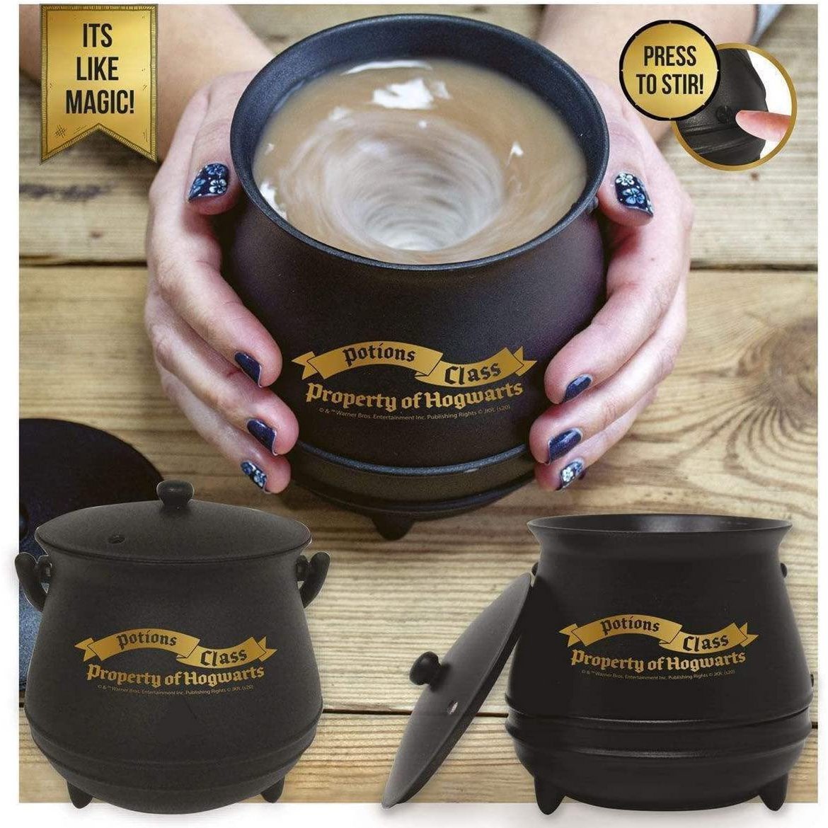 Zelfroerende mok Harry Potter toverketel 350 ml zwart keramiek