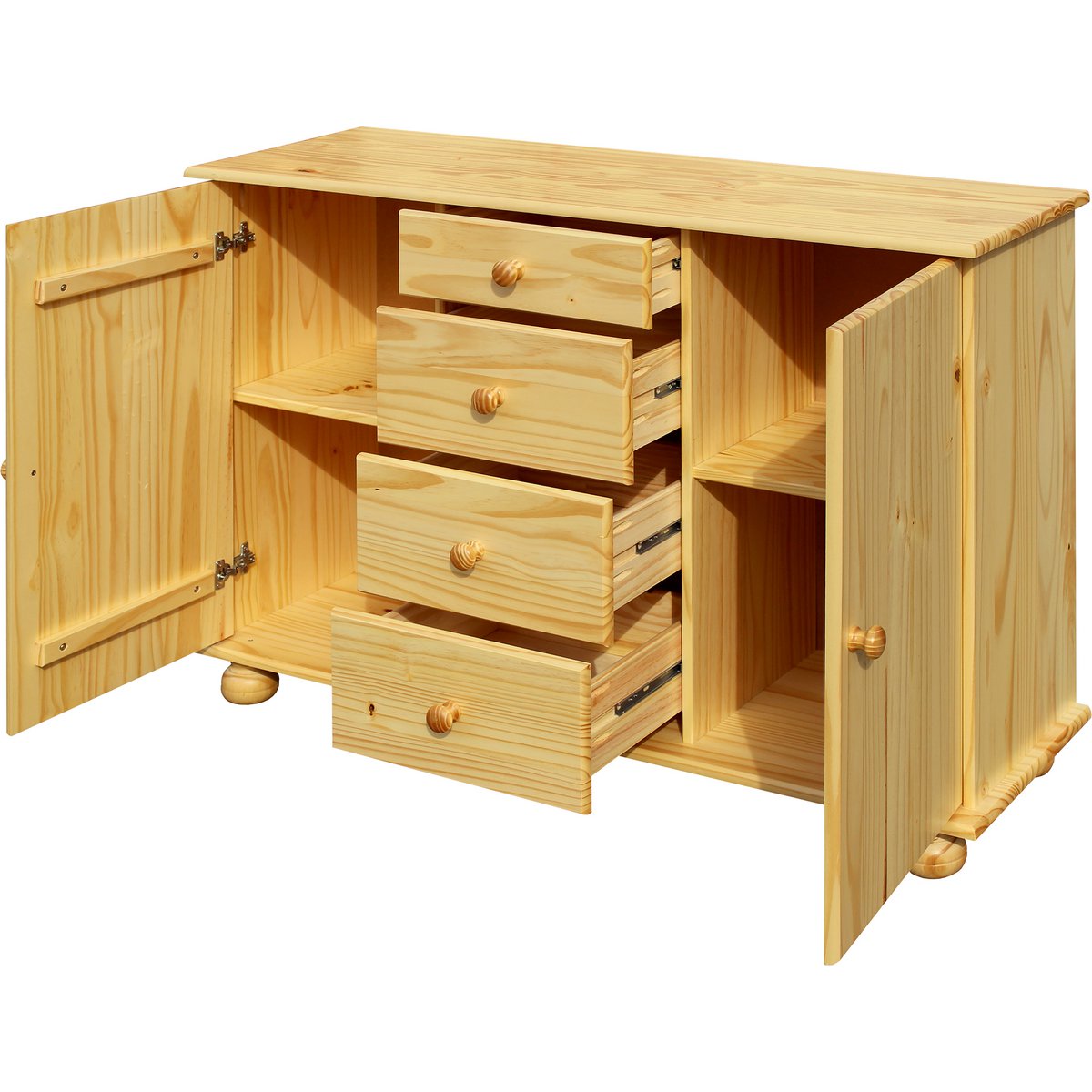 Dressoir massief grenenhout 119x38x81 cm bruin