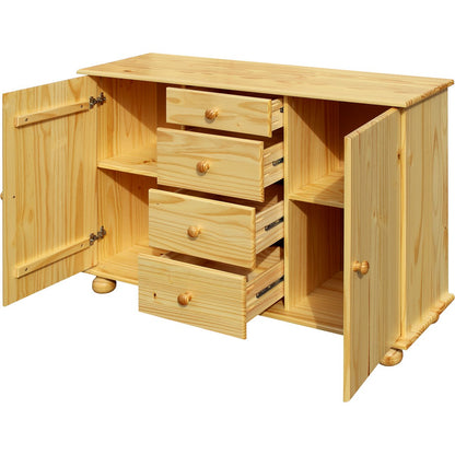 Dressoir massief grenenhout 119x38x81 cm bruin