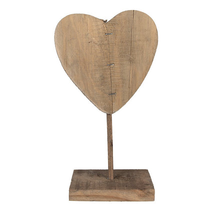Houten hart decoratie 15x8x27 cm bruin