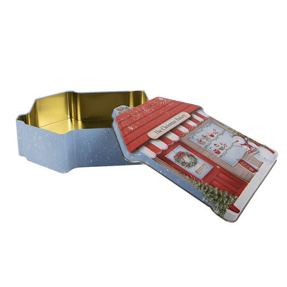 Bewaarblik 21x22x6 cm Blauw Metaal