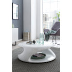 Salontafel rond 80x80x33 cm wit glasvezel