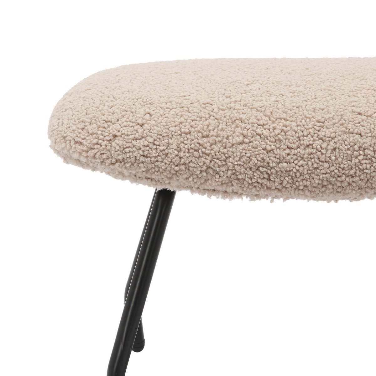 Fauteuil en kruk teddybont taupe