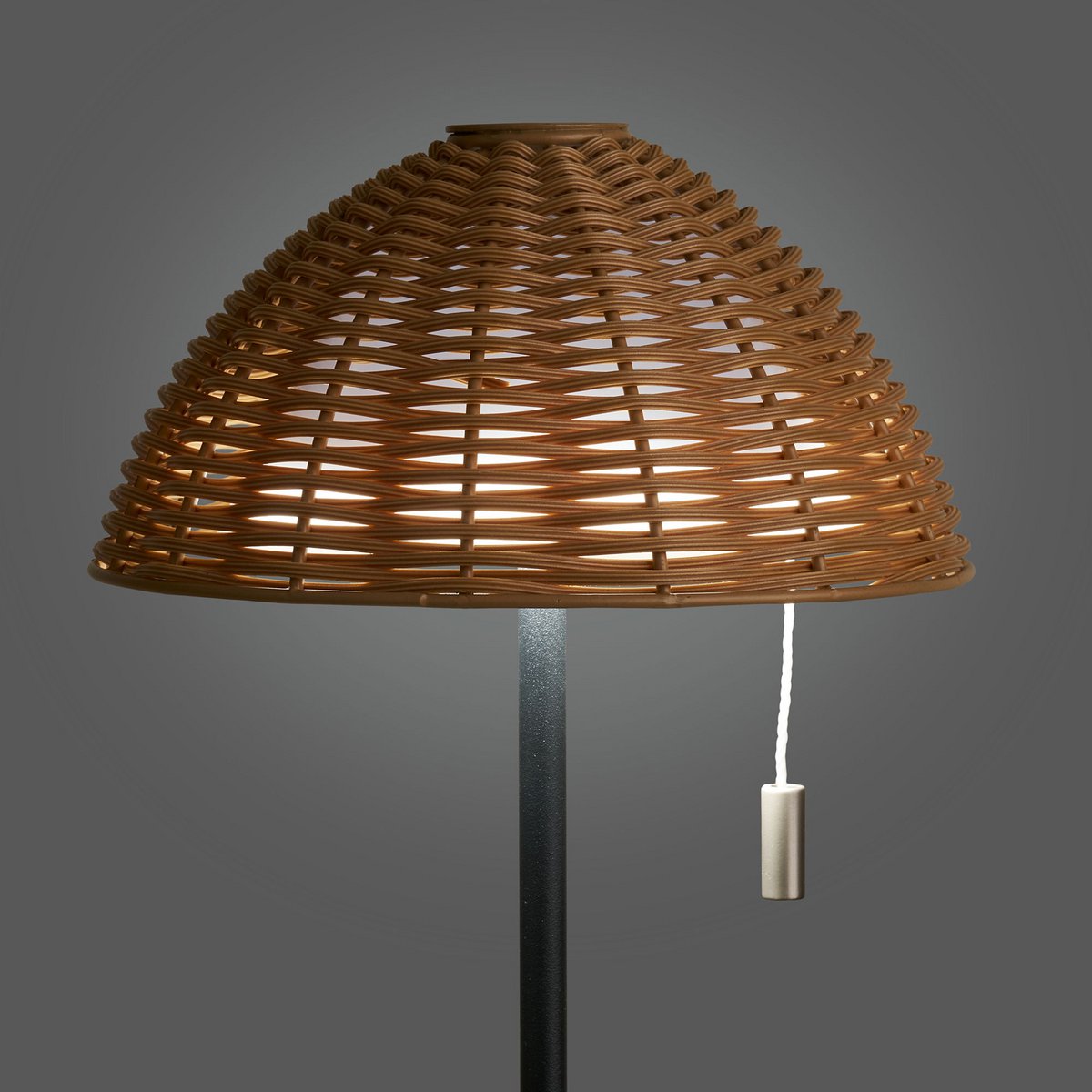 Tafellamp LED oplaadbaar metaal 15x15x32 cm natuur/zwart