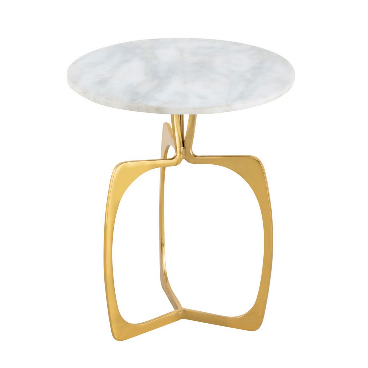 Bijzettafel Metaal Rond Met Marmerblad Zilver Of Goud