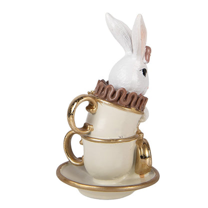 Decorative Figure Rabbit 8x8x14 cm White Plastic