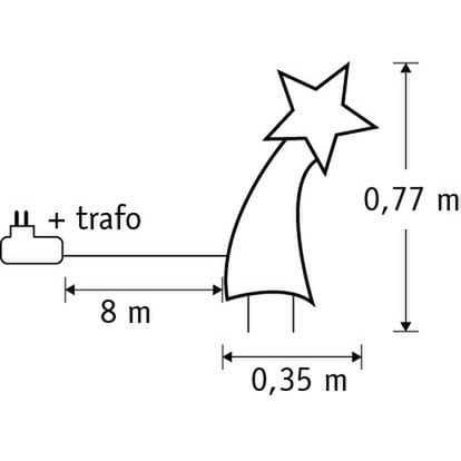Tuinsteker vallende ster 77 cm zwart