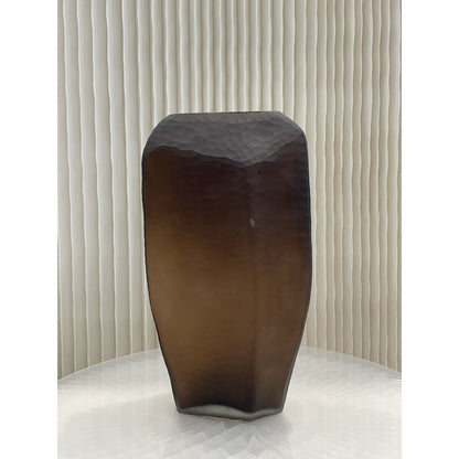 Vaas glas 38 cm chocolade