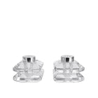 Designer salt and pepper shakers in transparent glass
