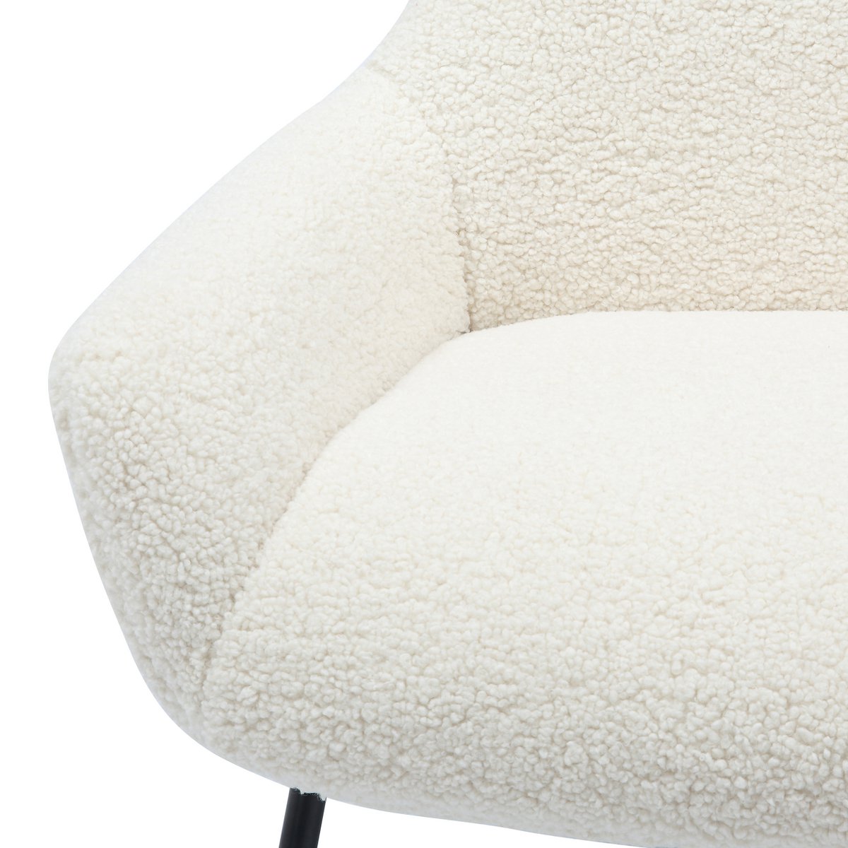 Fauteuil met kruk teddybont beige