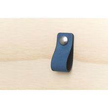 Leren handgreep Petrol 15x2 cm