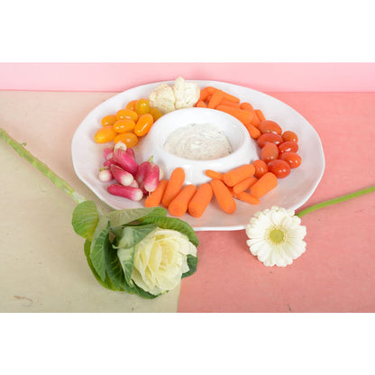 Aperitiefschaal 35x35x3 cm melamine wit