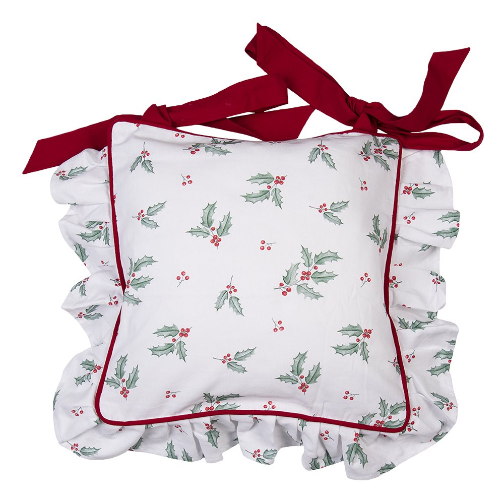 Kussenhoes stoelkussen 40x40 cm katoen rood wit
