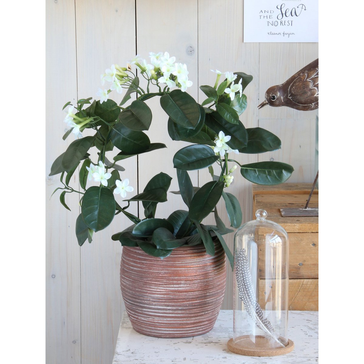Kunstplant Stephanotis 50x40 cm wit