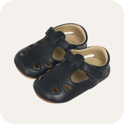 Babyschoenen leer klittenband marine