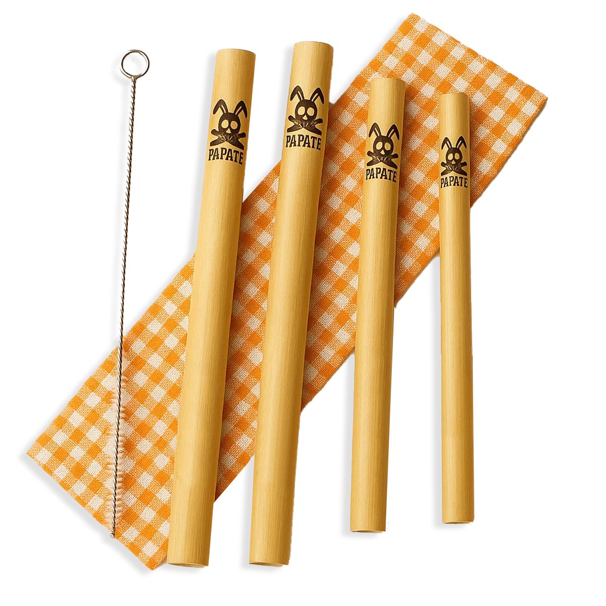 Bamboe rietjes 4 stuks 20/15 cm met borsteltje