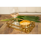 Golden Rectangular Mirror Tray 31x18x5cm Table Decor Elegant