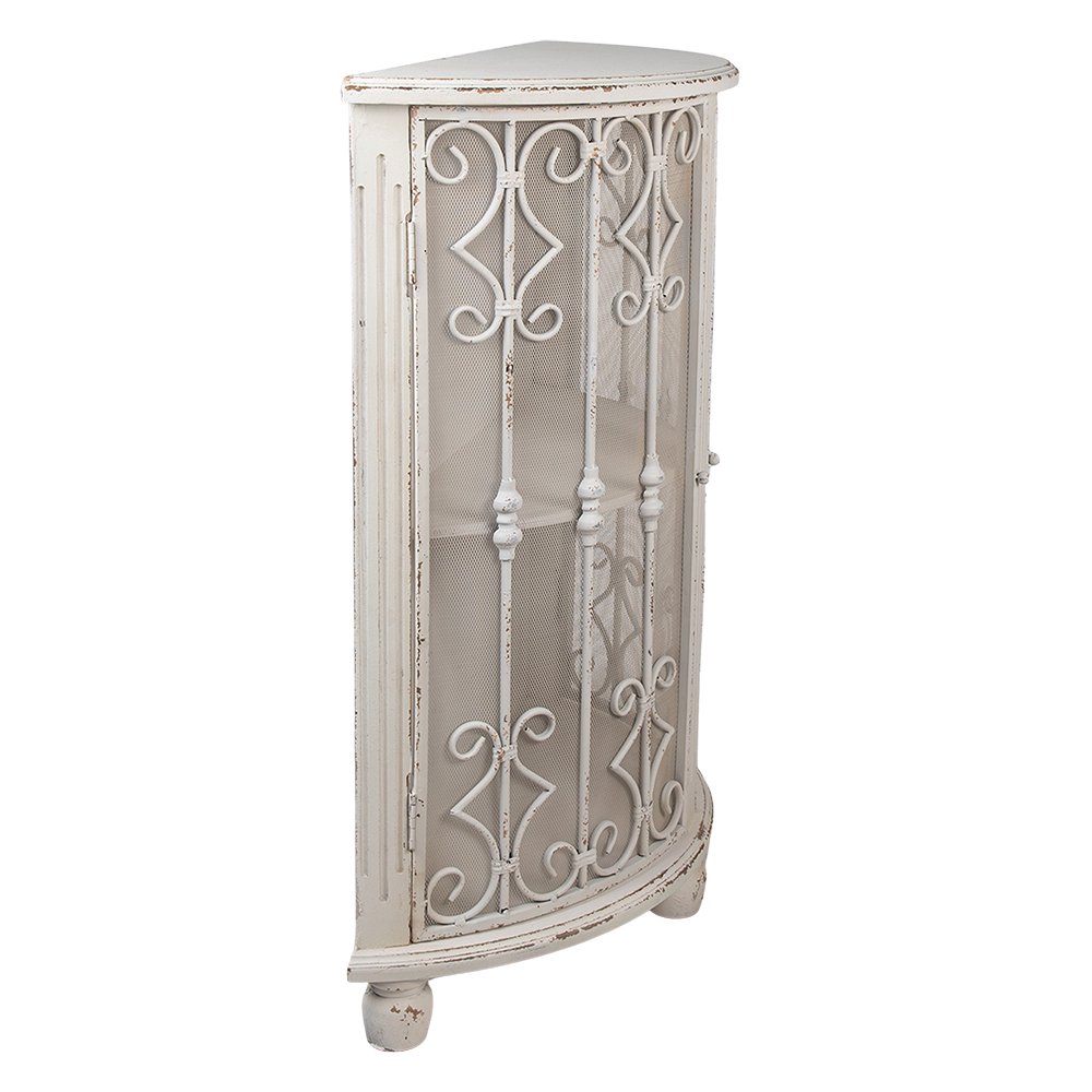 Wandkast 81x32x103 cm hout ijzer wit