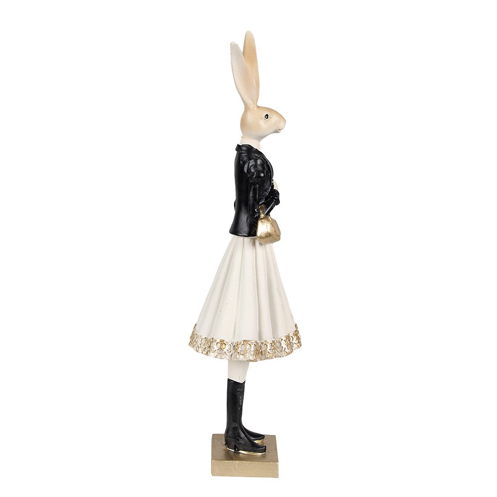 Konijn beeld 32 cm bruin polyresin