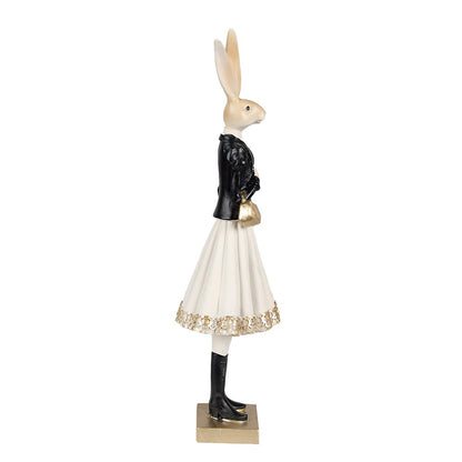 Konijn beeld 32 cm bruin polyresin