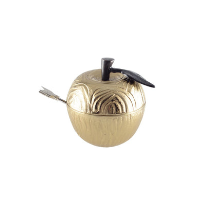 Suikerpot appelvorm goud metaal 13x17x15 cm