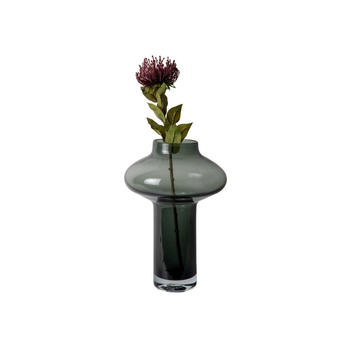 Vaas grijs glas 37 cm