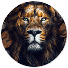 Muurcirkel Dibond 60 cm lion leaves