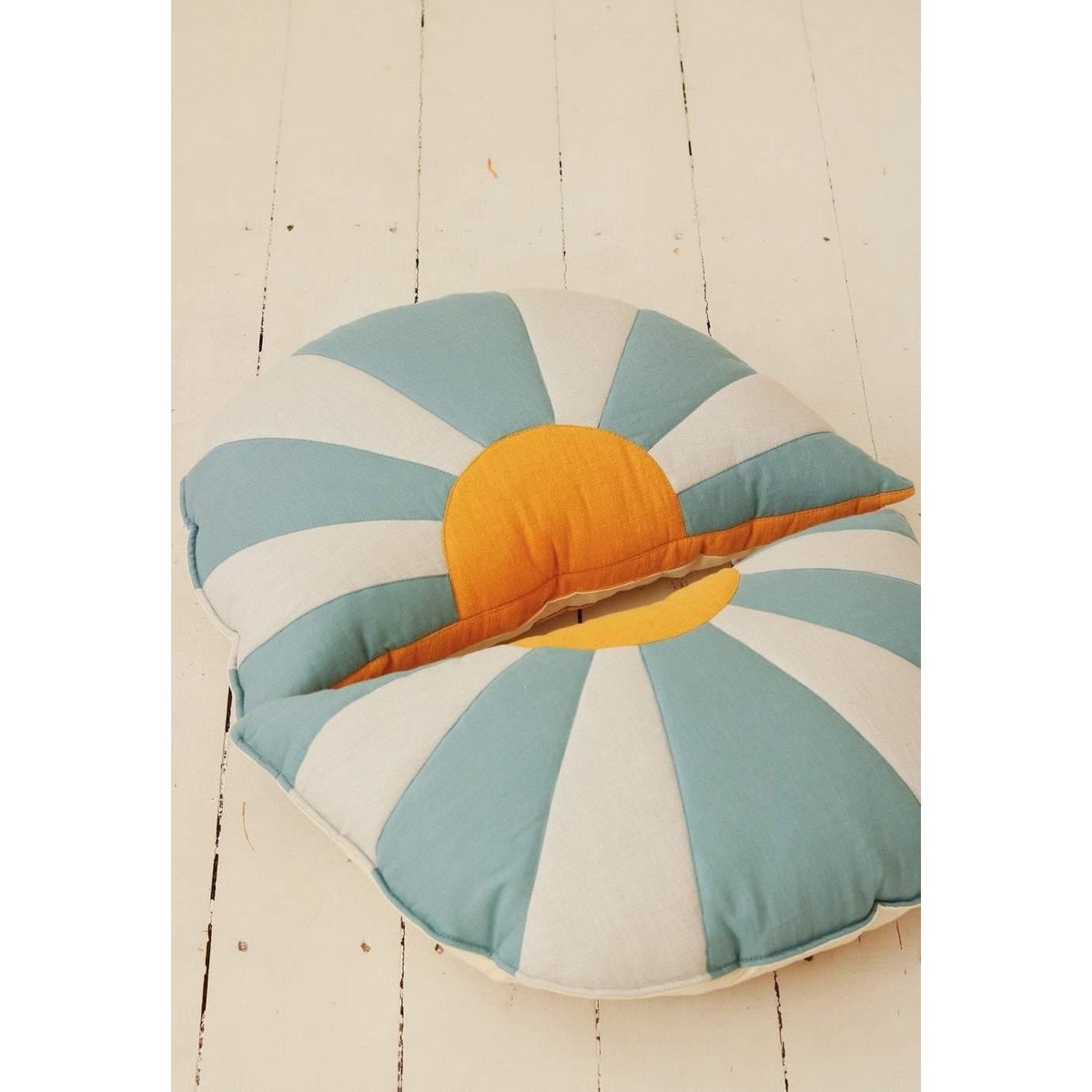 Zonnekussen 65x42 cm blauw oranje wit