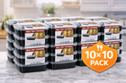 10 x Meal Prep Containers 10 Pieces - 1 Compartment (100 pieces)