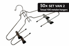 Metalen kledinghangers 100 stuks anti-slip