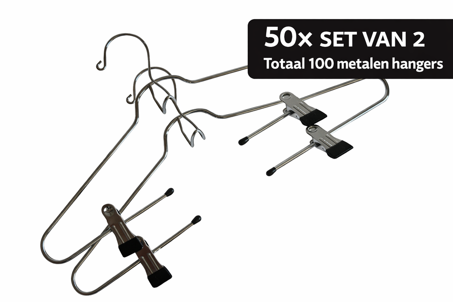 Metalen kledinghangers 100 stuks anti-slip