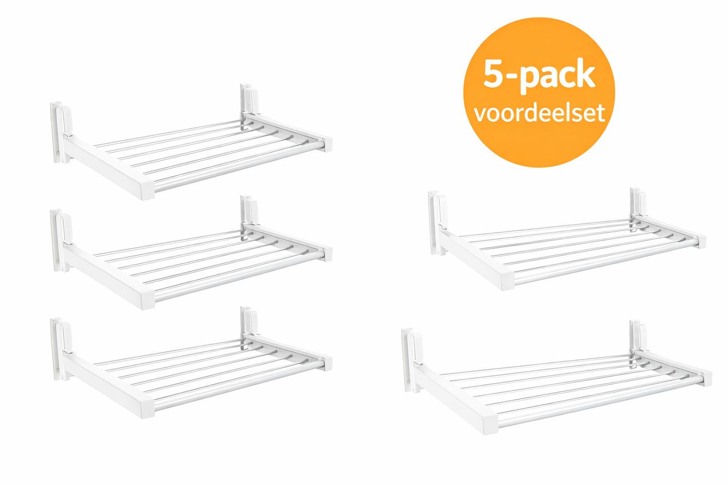 5 x Innovagoods Opvouwbare, Uitschuifbare, Intrekbare Wandwasdroger Dryva 80 Innovagoods