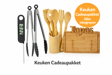 Keuken Cadeaupakket – Vleesthermometer, Grijpers, Bamboe Spatels & Snijplank